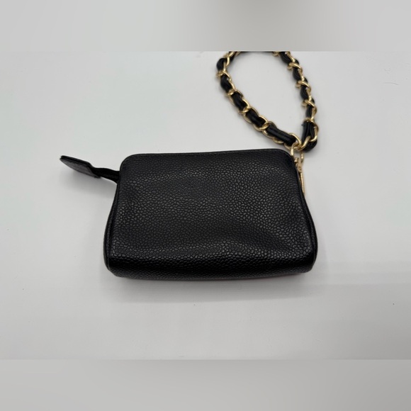 Authentic Chanel Caviar Leather Mini Pochette on Unbranded Added Wrist Strap - Picture 4 of 6